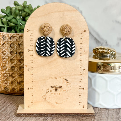 Livia Black Raffia Earrings