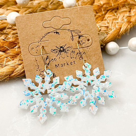 Winter Frost Snowflake Earrings