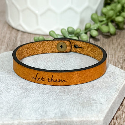 Let Them Leather Bracelet