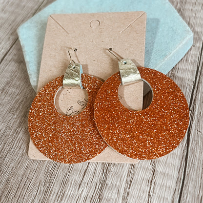 Fiery Spark Glitter Hoop Earrings