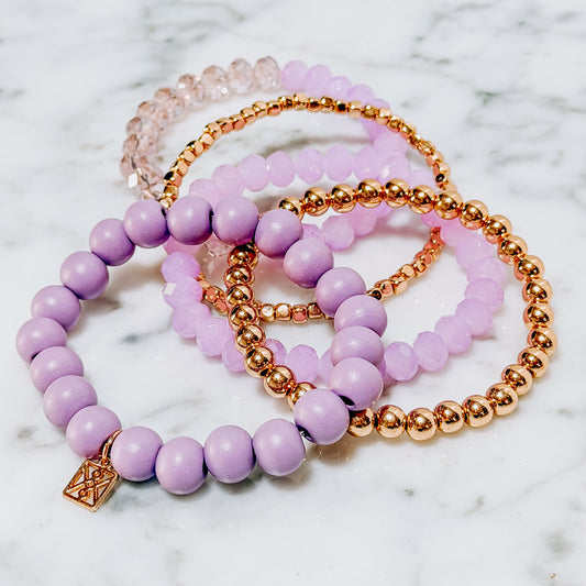 Lavender Luxe Stack Bracelet Set