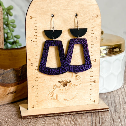Grape Crackle Geo Hoops