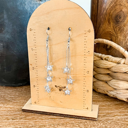 Silver Starlight Drop Earrings