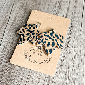 Animal Print Leaf Earrings