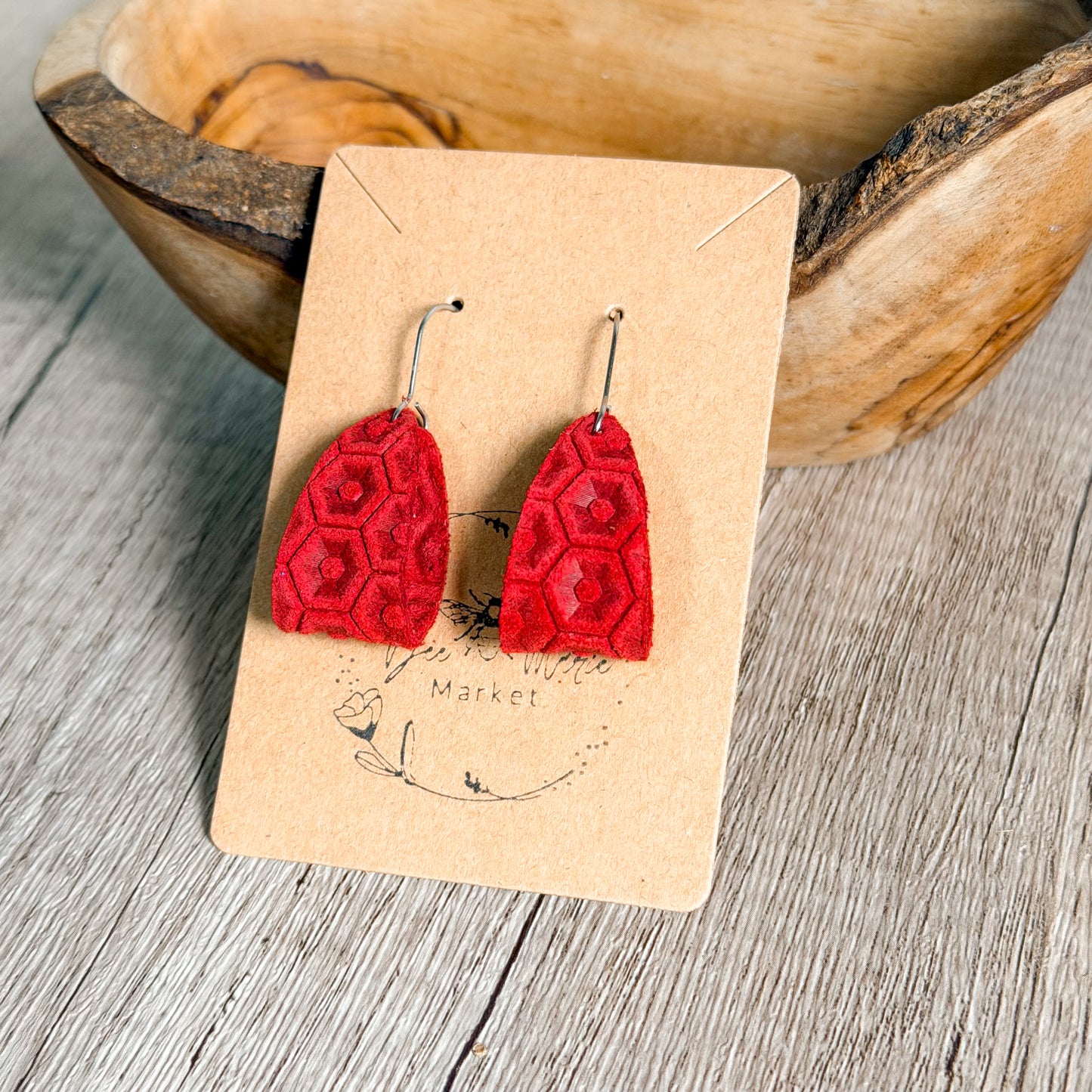 Ruby Red Loop Hoop Earrings