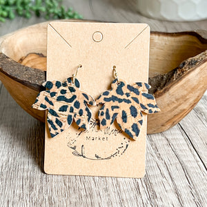 Animal Print Leaf Earrings