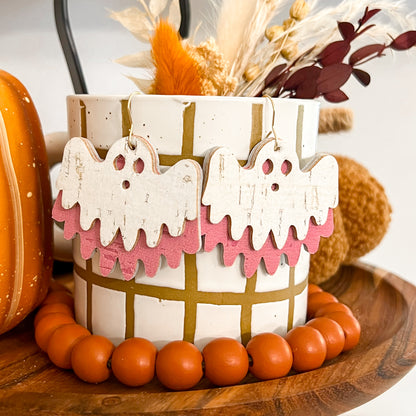 Pink Ghost Sheet Earrings