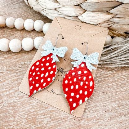 Merry Dot Ornament Bow Drops