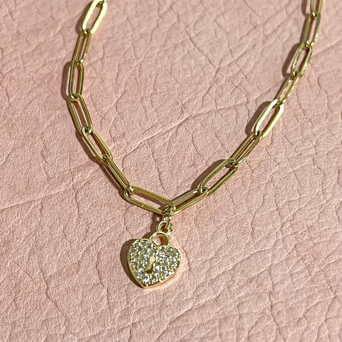 Locked in Love Dainty Heart Necklace