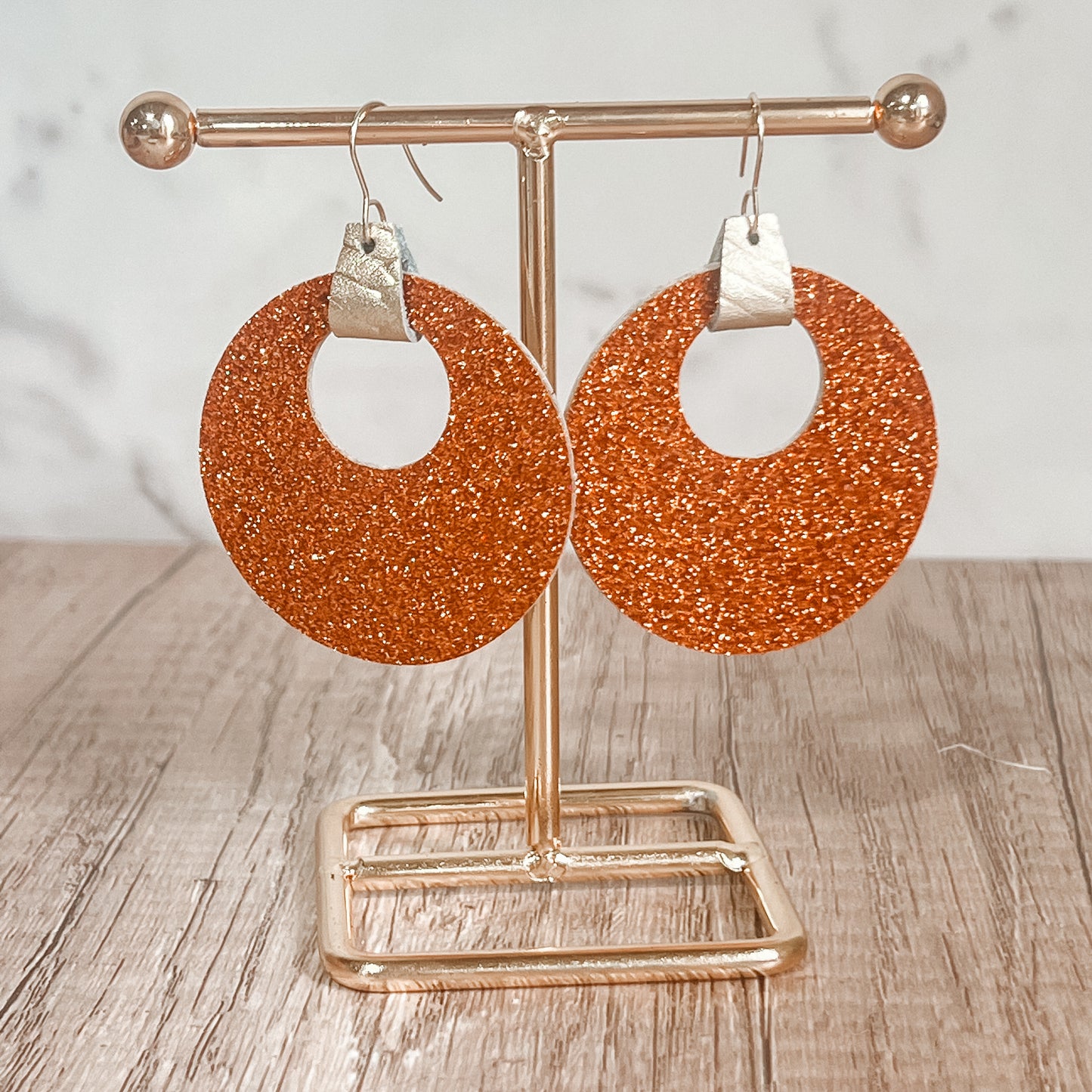 Fiery Spark Glitter Hoop Earrings