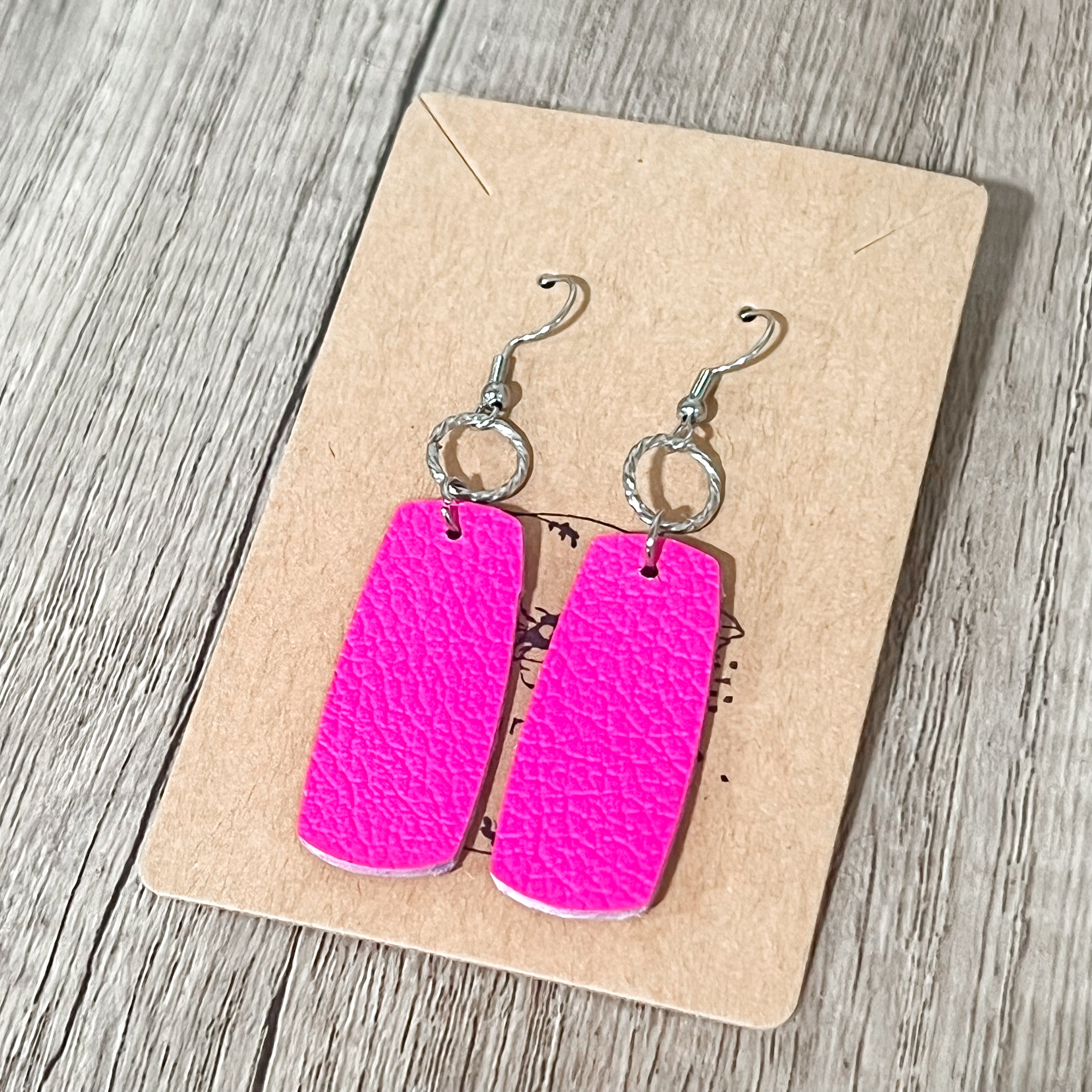 Amanda Hot Pink Bar Earrings