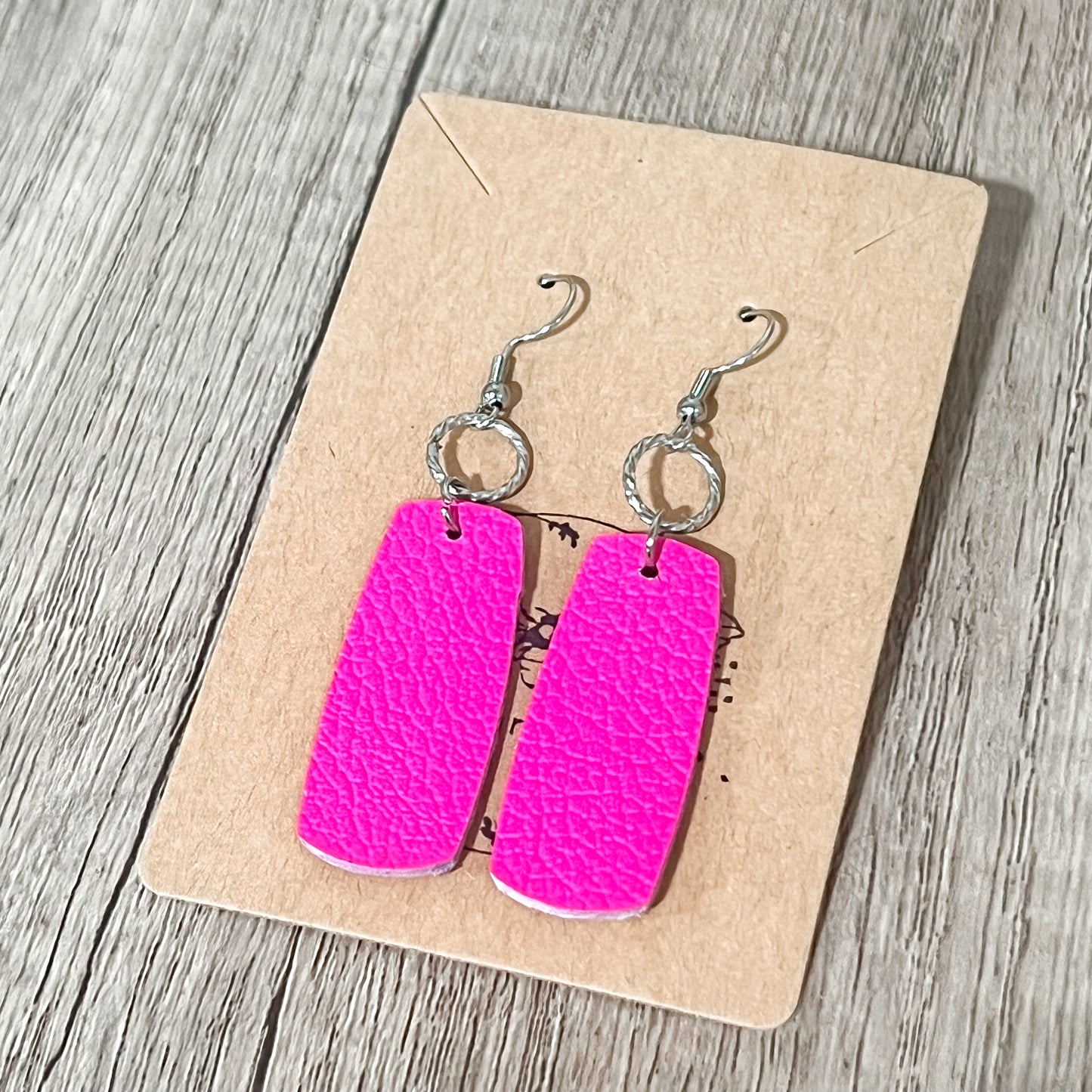 Amanda Hot Pink Bar Earrings