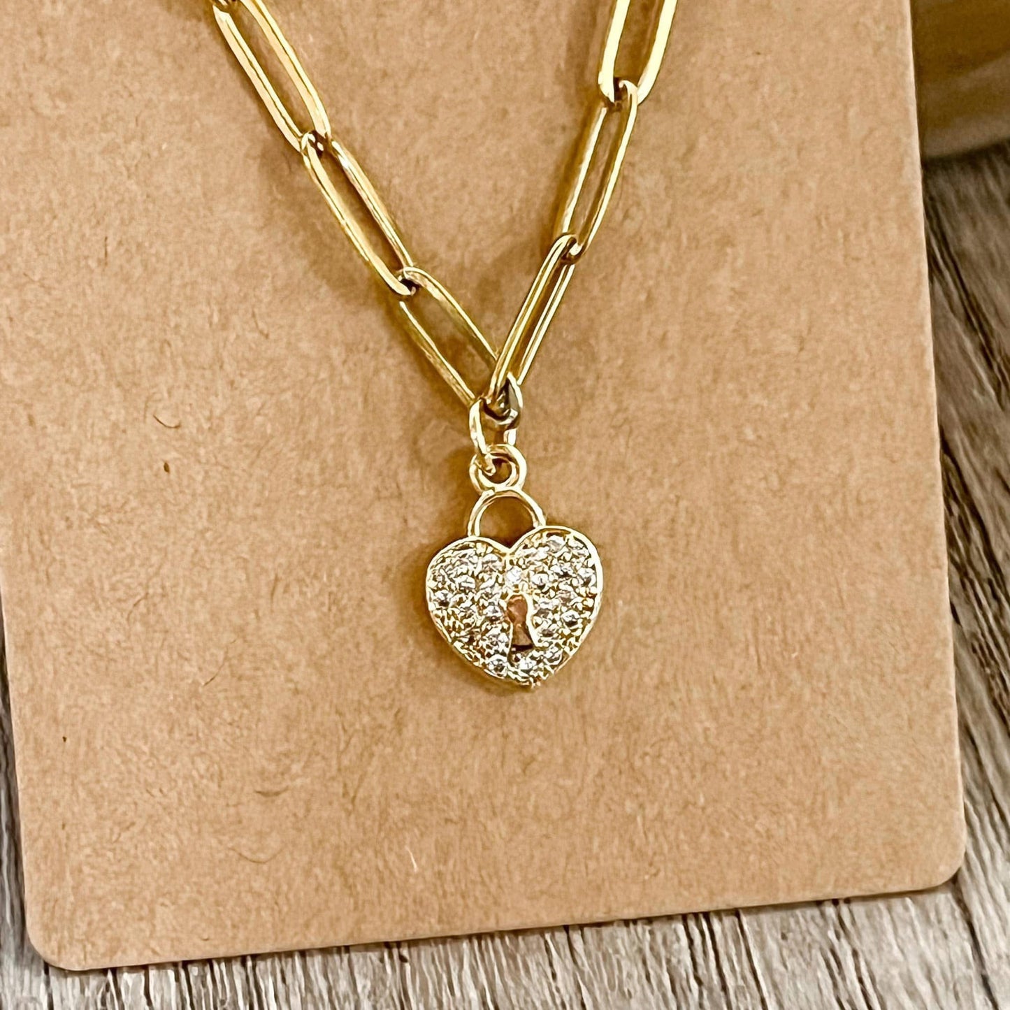 Locked in Love Dainty Heart Necklace