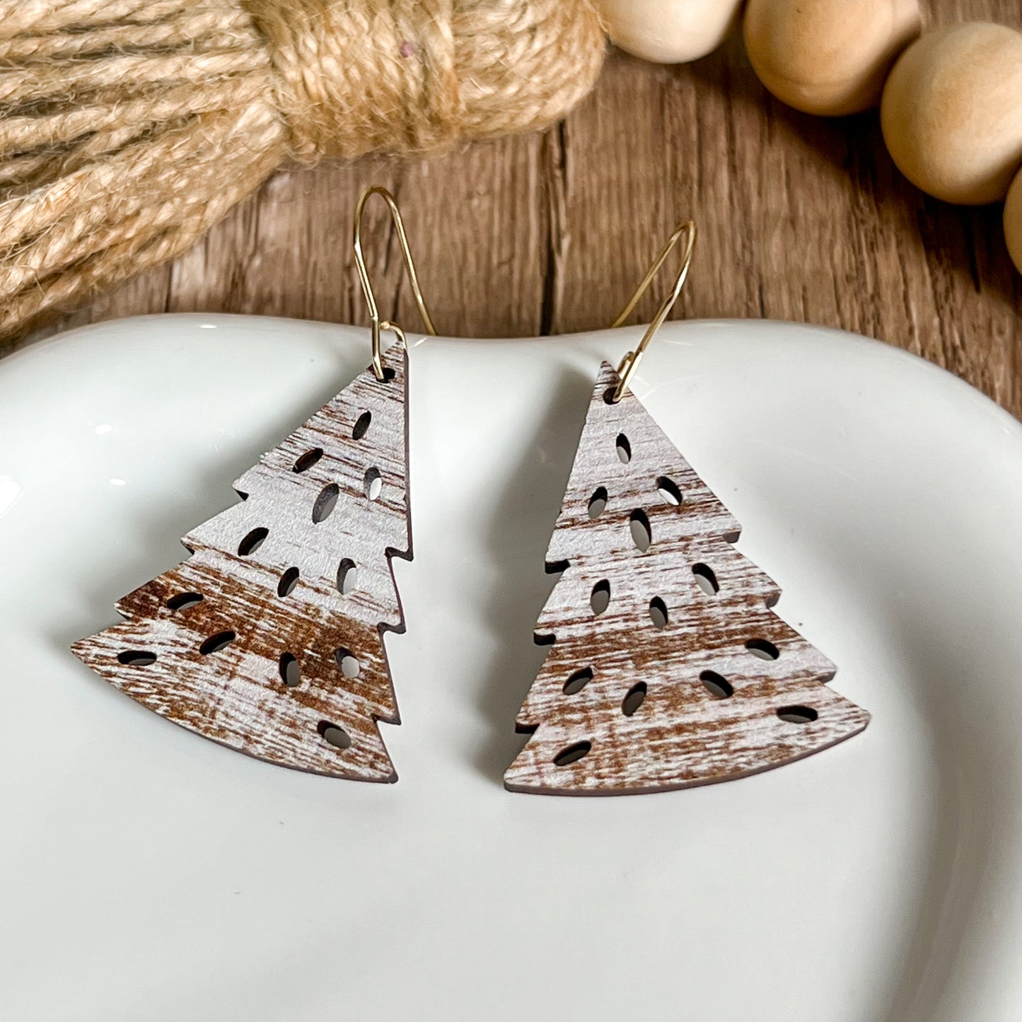 Farmhouse Christmas Tree Earrings