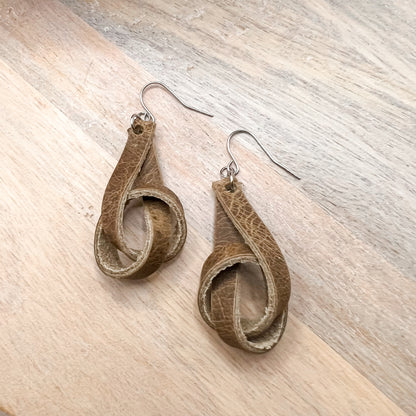 Karly Knot Leather Hoop Earrings