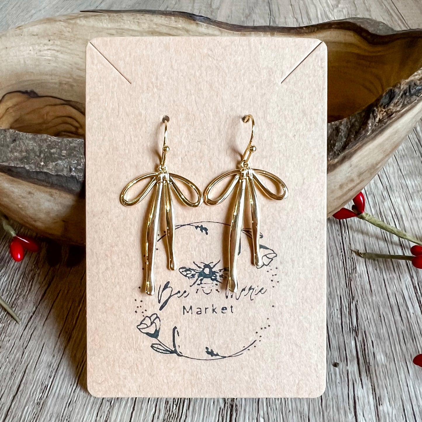 Dana Gold Bow Earrings