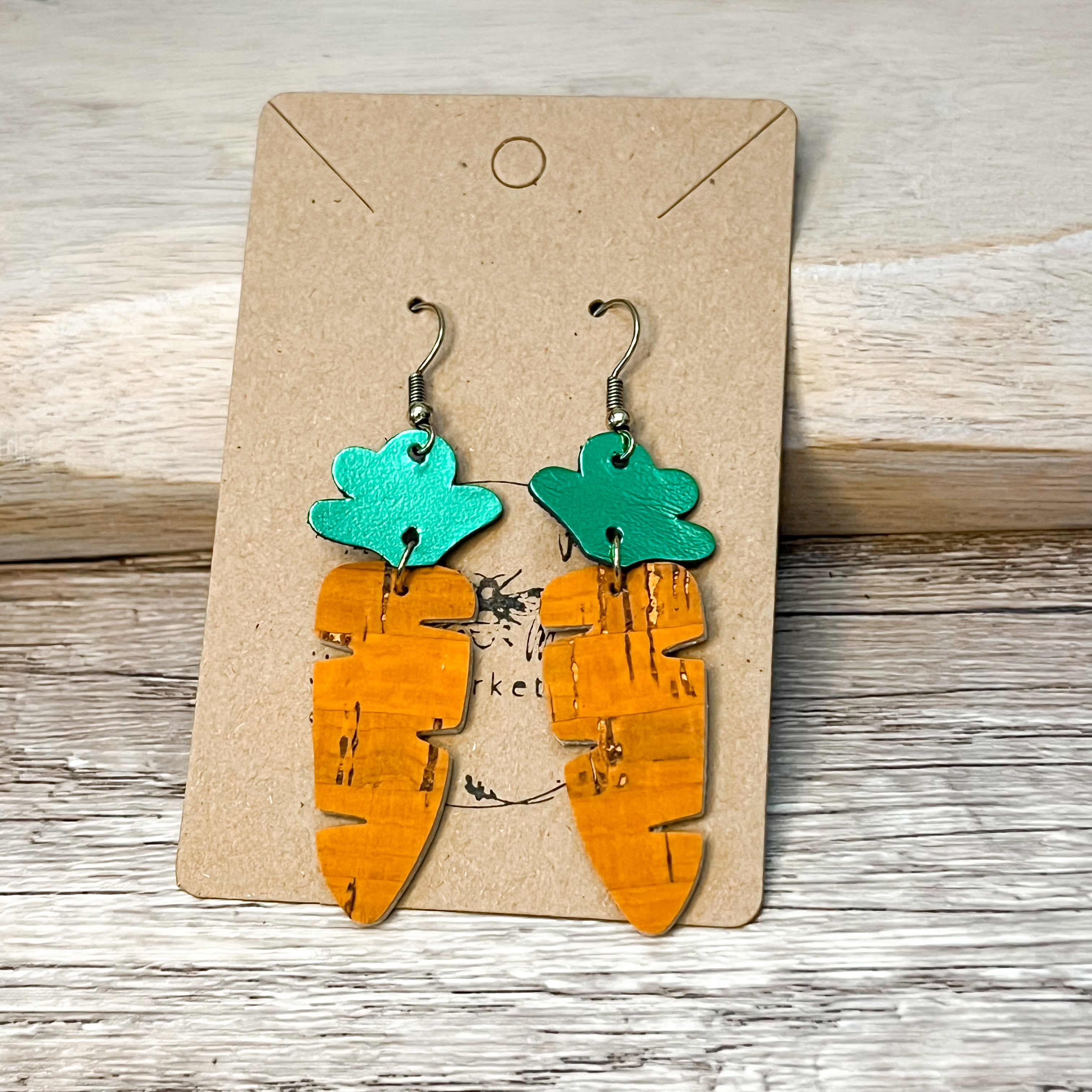 Leather Carrot Earrings