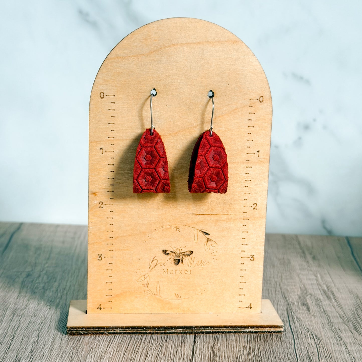 Ruby Red Loop Hoop Earrings