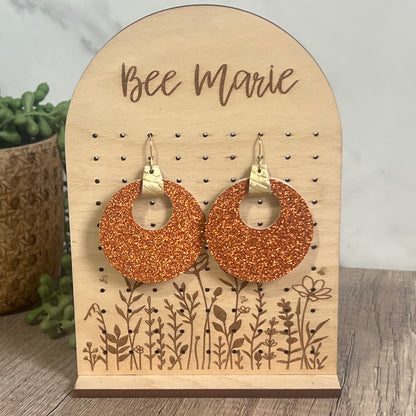 Fiery Spark Glitter Hoop Earrings