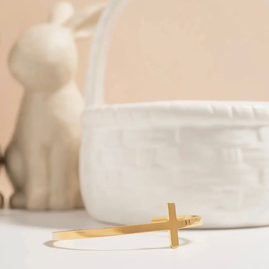 Philippians 4:13 Cross Cuff Bracelet - Waterproof