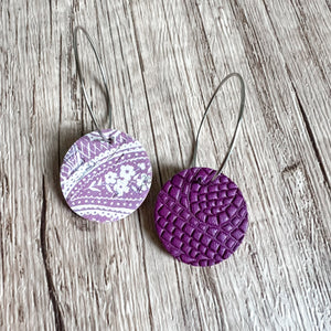 Purple Reversible Hoops