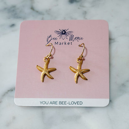 Golden Tide Starfish Earrings