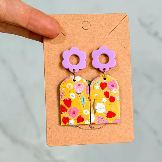 Strawberry Fields Flower Earrings
