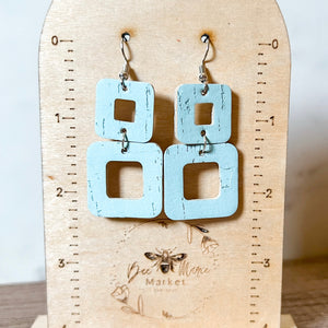 Dana Double Square Drop Earrings