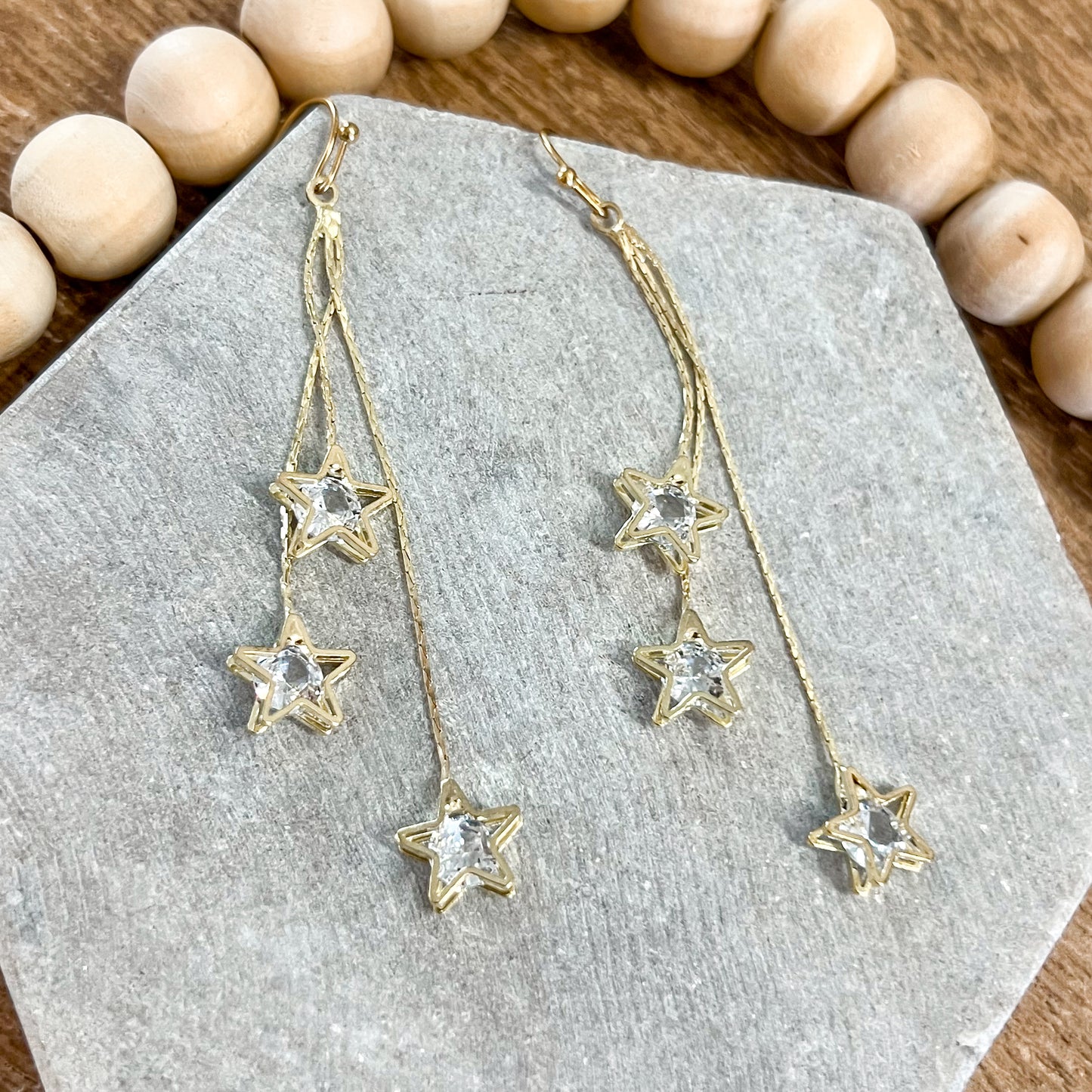Gold Starlight Drop Earrings