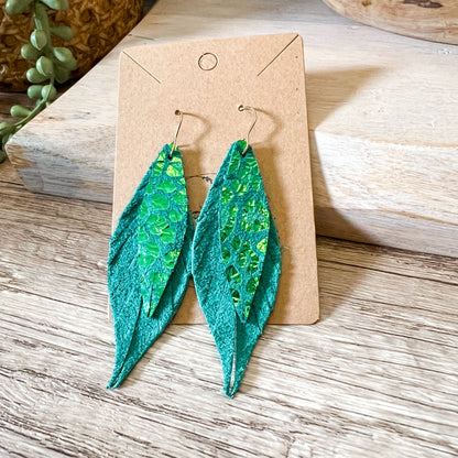 Emma Layered Leopard Suede Earrings