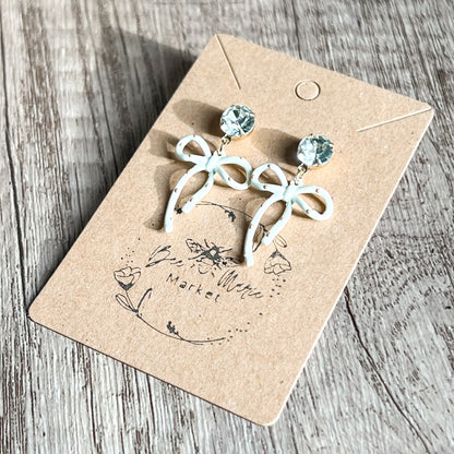 Darla White & Tan Polka Dot Diamond Earrings