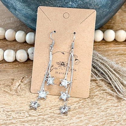 Silver Starlight Drop Earrings