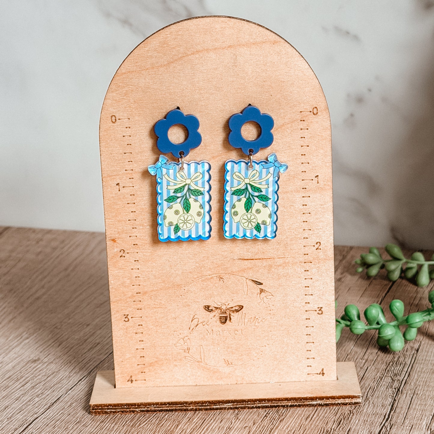Lemon Gift Tag Acrylic Earrings