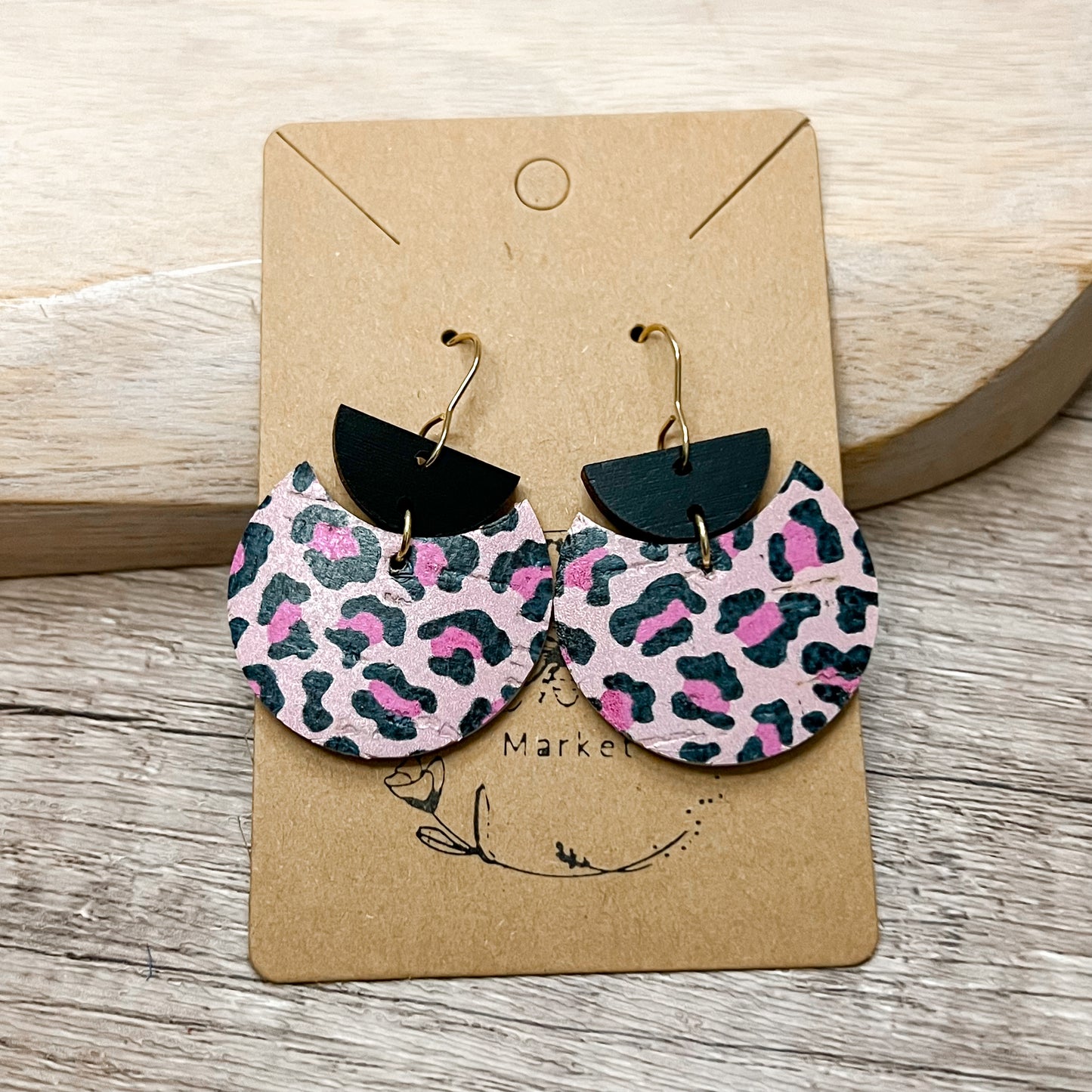 Peggy Pink Leopard Earrings