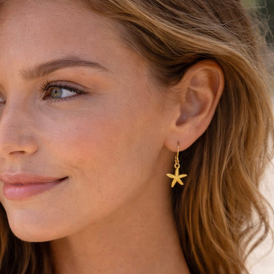 Golden Tide Starfish Earrings