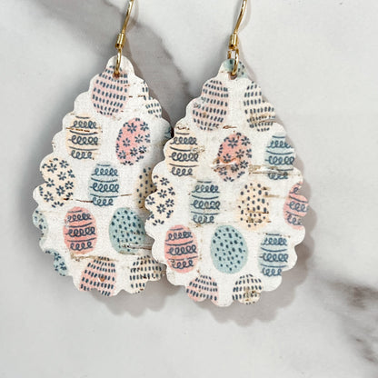 Ruffle Teadrop Easter Egg Dangles