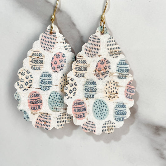 Ruffle Teadrop Easter Egg Dangles