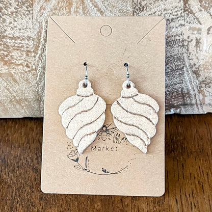 Rose Gold Swirl Embossed Ornament Earrings
