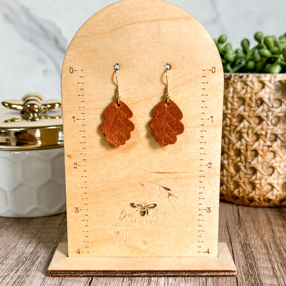 Petite Embossed Leaf Earrings