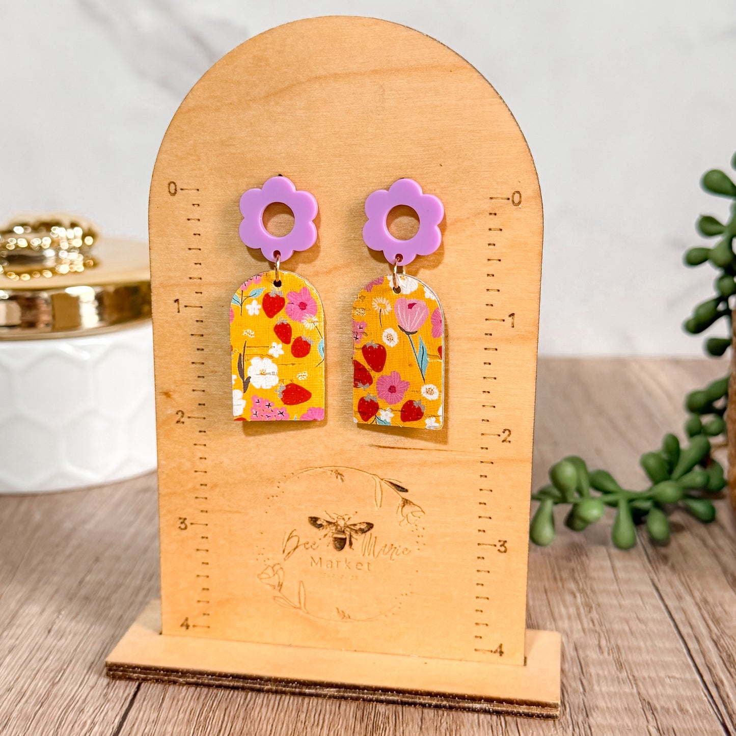 Strawberry Fields Flower Earrings
