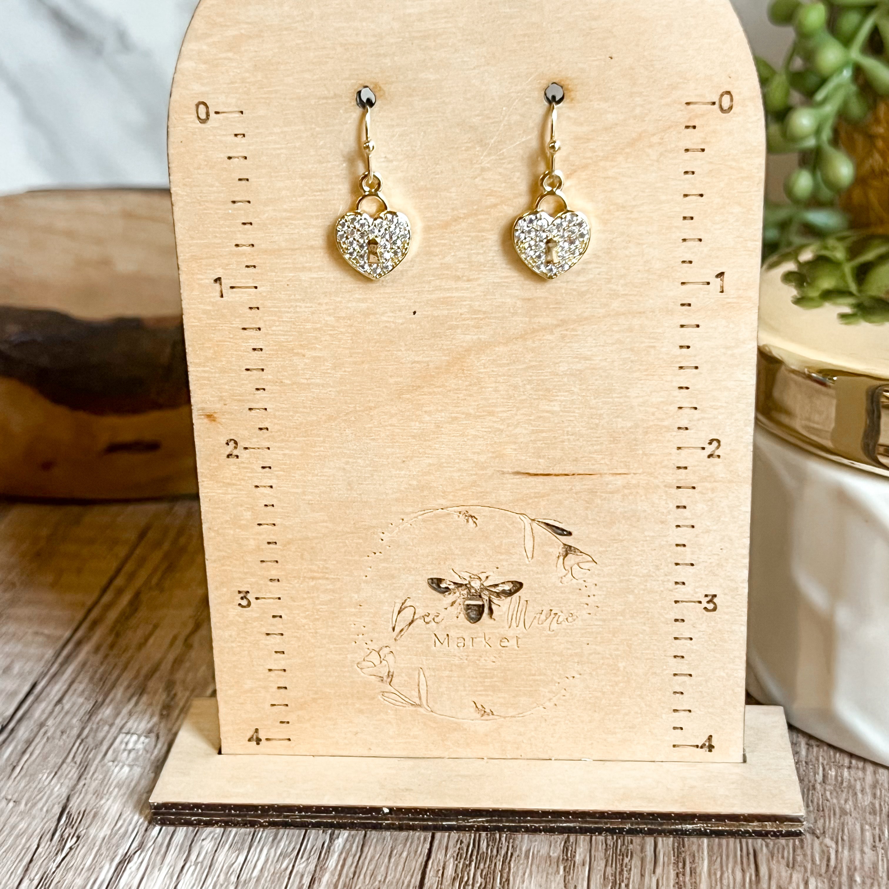 Locked in Love Dainty Heart Earrings