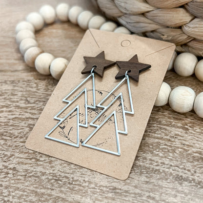 Silver Metal Christmas Tree Dangles