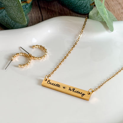 The Signature Engraved Bar Necklace