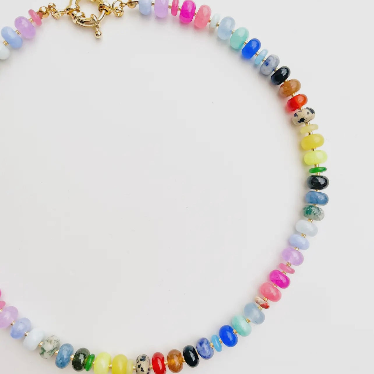 Rainbow Gemstone Bead Necklace