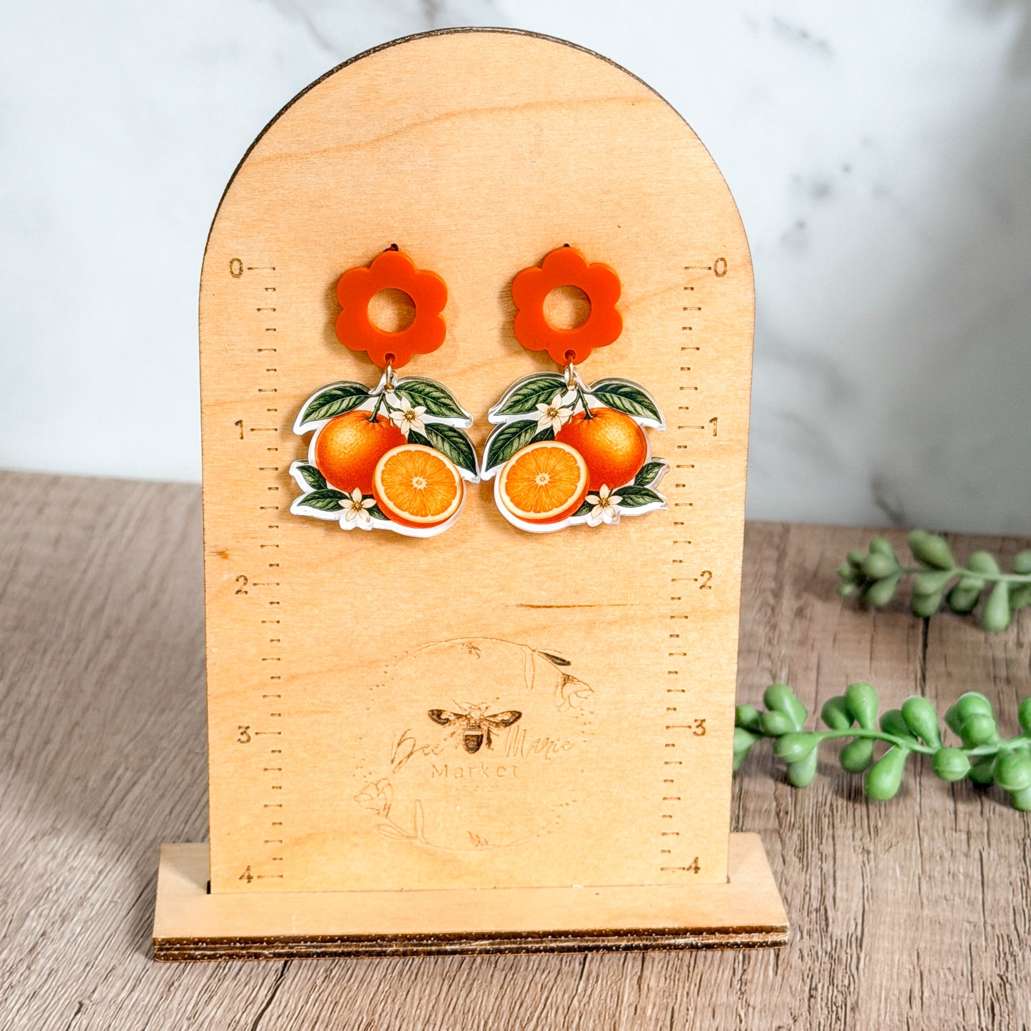 Orange Blossom Acrylic Earrings