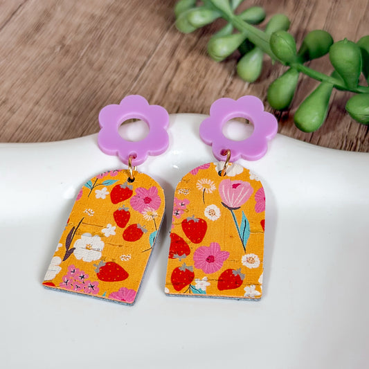 Strawberry Fields Flower Earrings