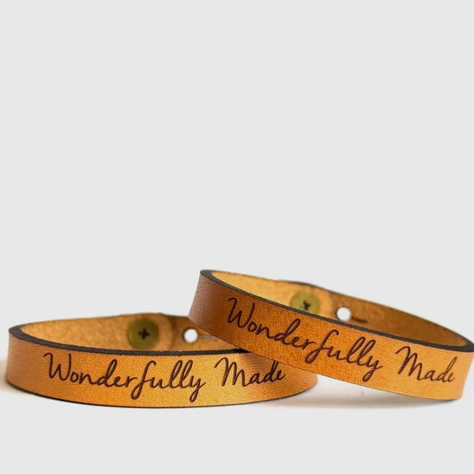 Wonderfully Made – Leather Reminder Bracelet