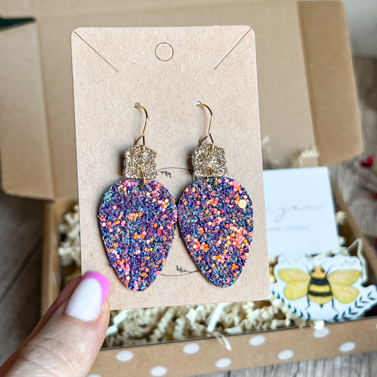 Mermaid Glitter Genuine Christmas Ornament Earrings