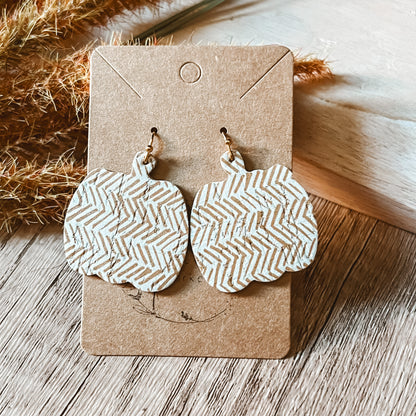 Honey Broken Chevron Pumpkin Earrings