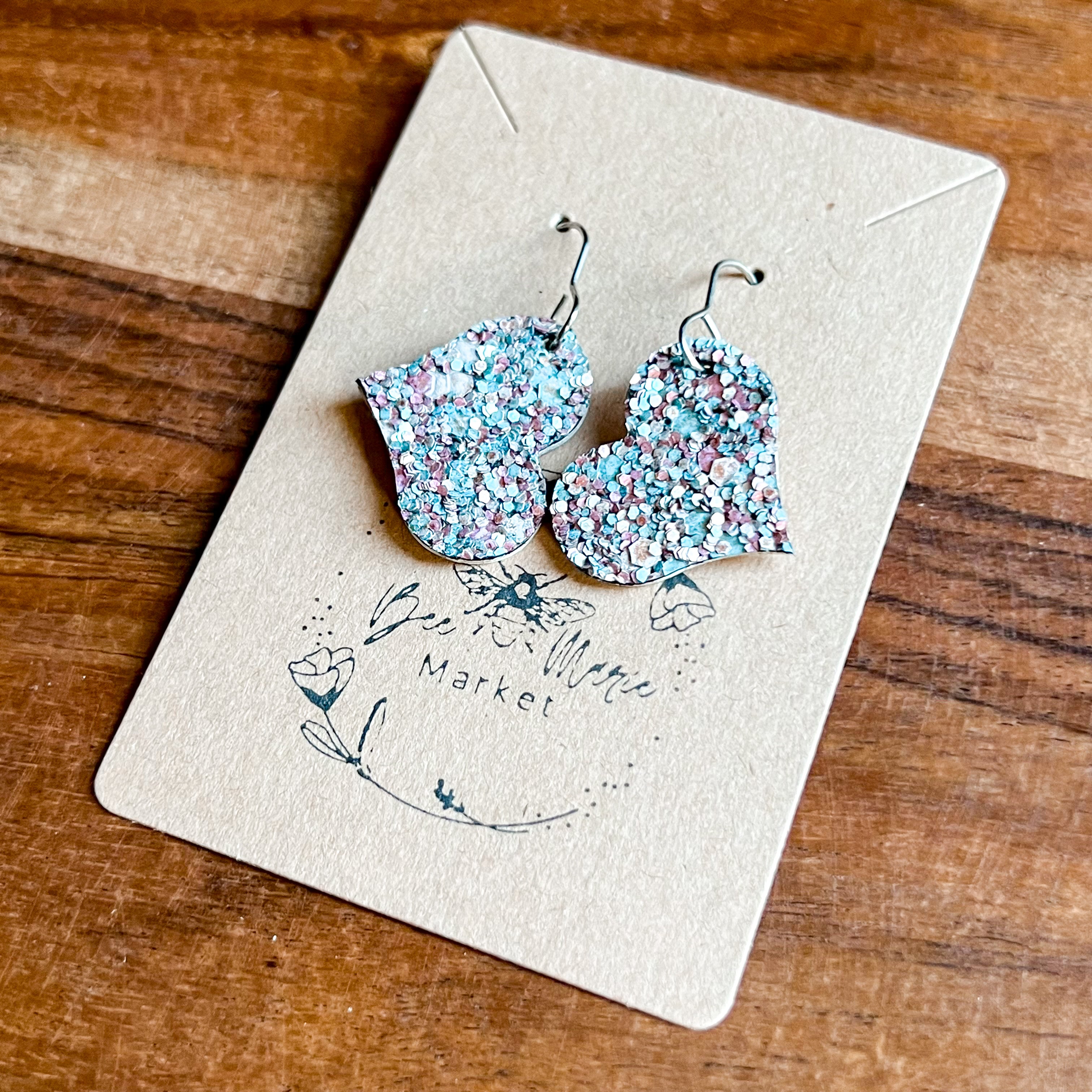 Riley Romance Glitter Heart Earrings